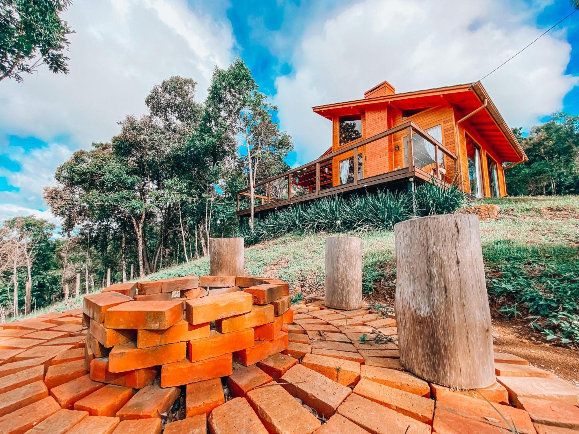 Villa Cabana Romantica Na Serra Com Hidro, Lareira, Lagos E Trilhas Bom Retiro  Exterior foto